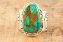 Genuine Crow Springs Turquoise Sterling Silver Ring